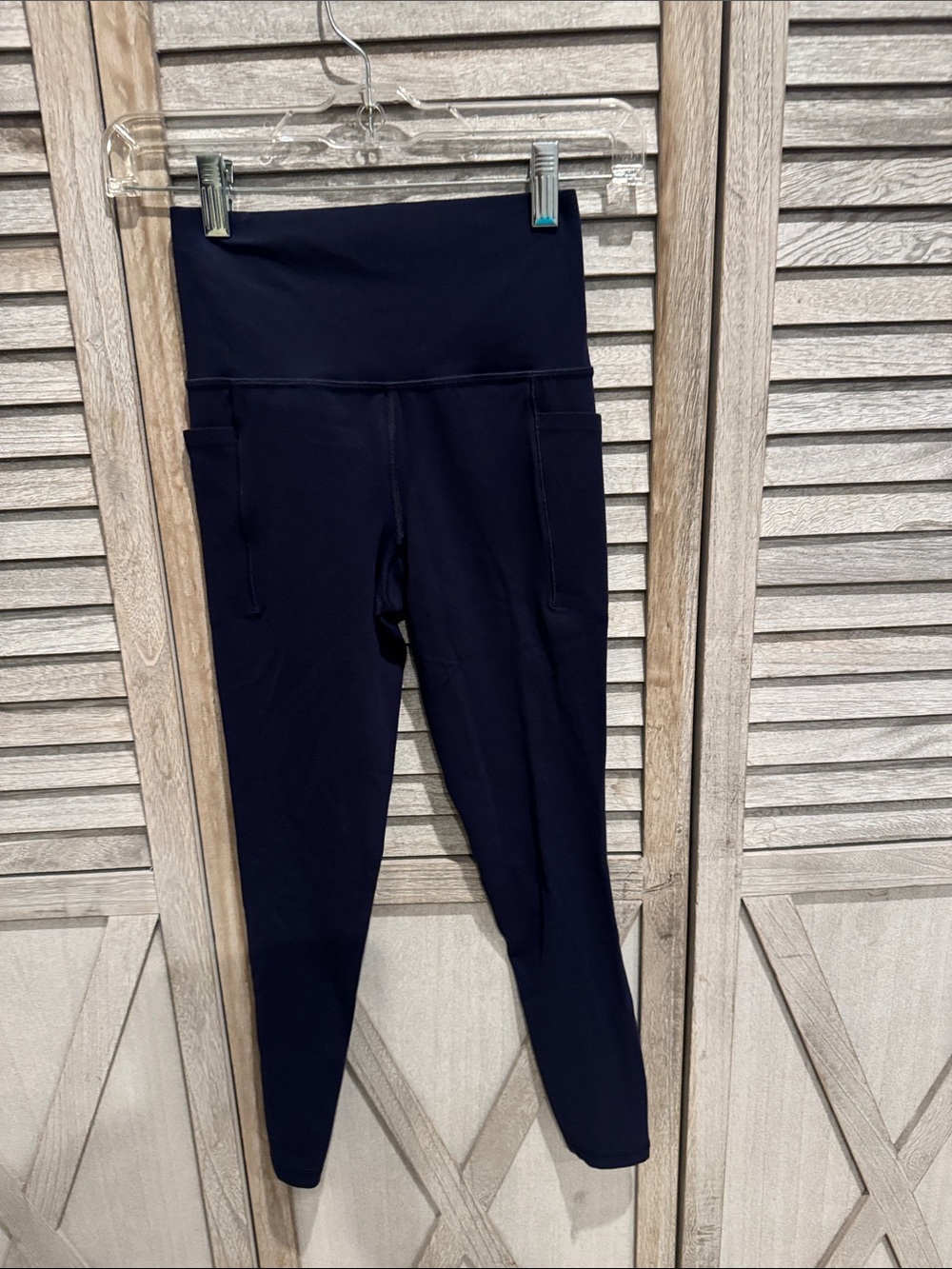 Athleta Navy Blue High-Waist Leggings with Side Pockets Size XXS